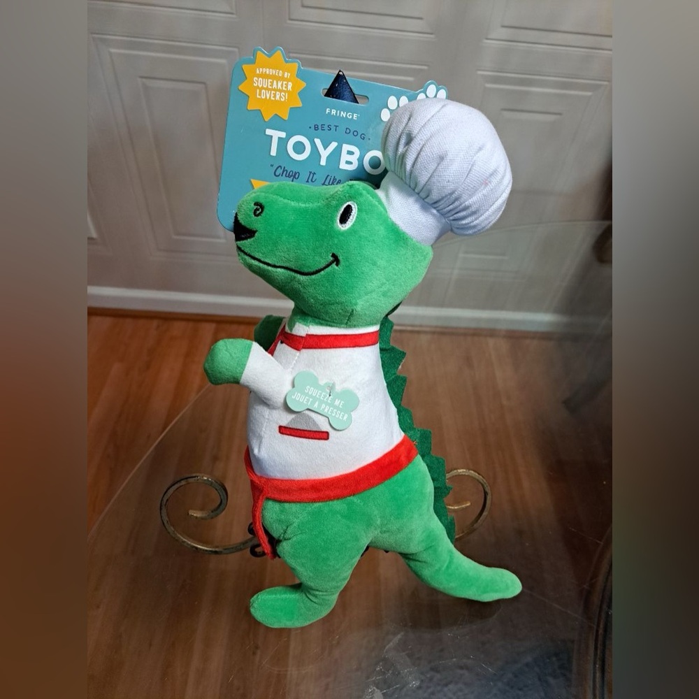 - Fringe Dog Toy Dinosaur  Rex chop it like it’s hot  15” With Squeaker